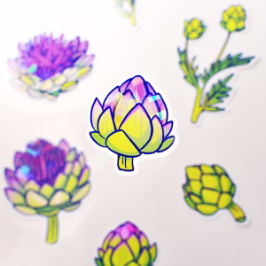 HOLOstickers - ARTICHOKE CycleOfLife