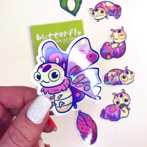 HOLOstickers - BUTTERFLY CycleOfLife